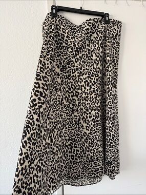 LOFT Leopard Print Circle Skirt - Black and Cream